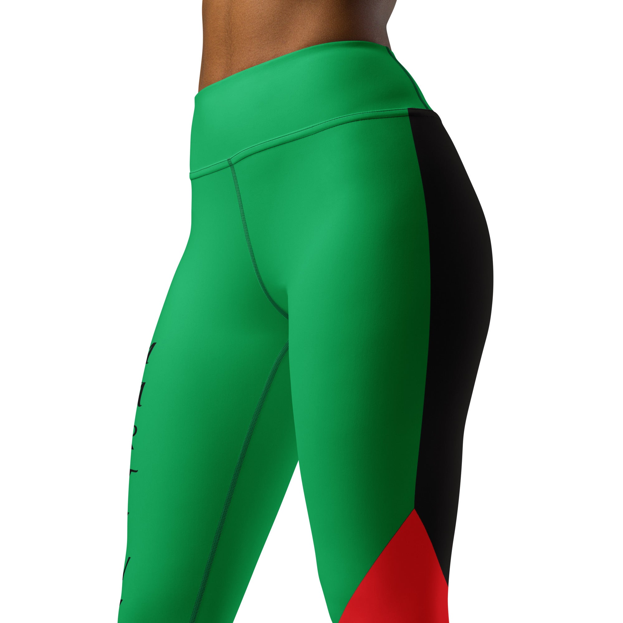 Martinique Yoga Leggings (Green Flag)-Fete Massive