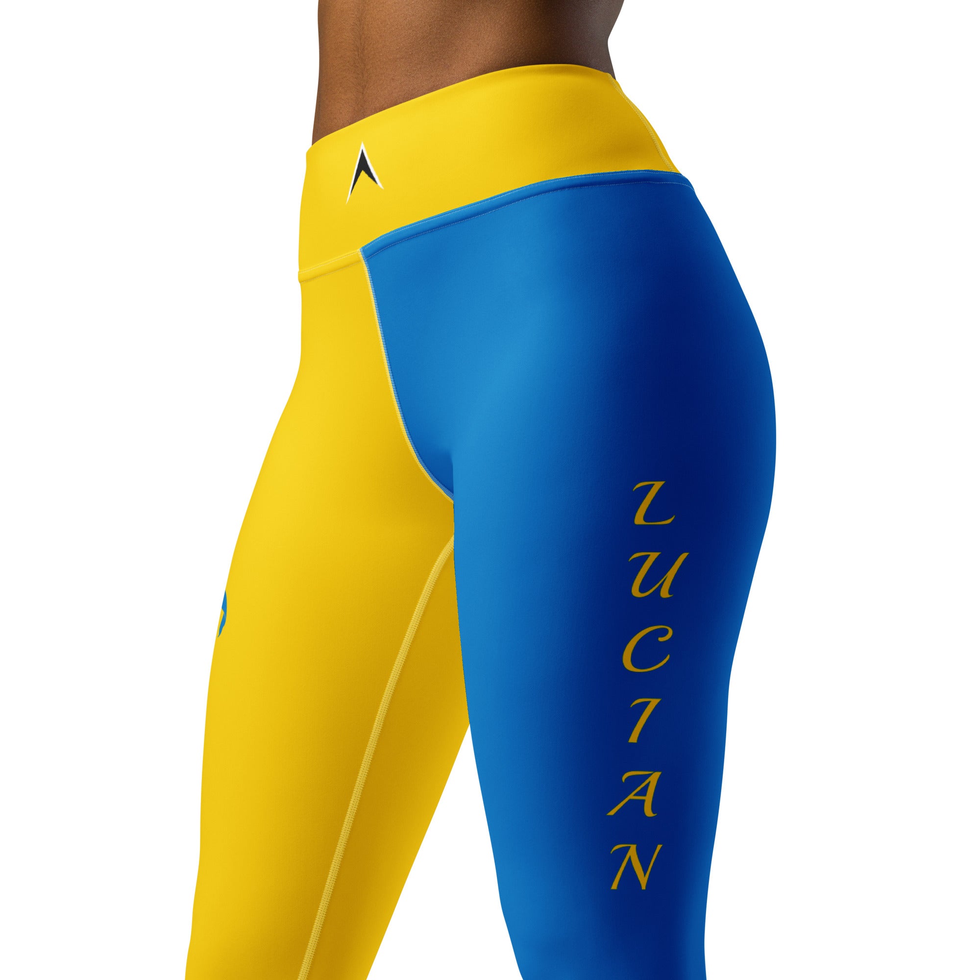 St. Lucia Yoga Leggings (Yellow & Blue)-Fete Massive