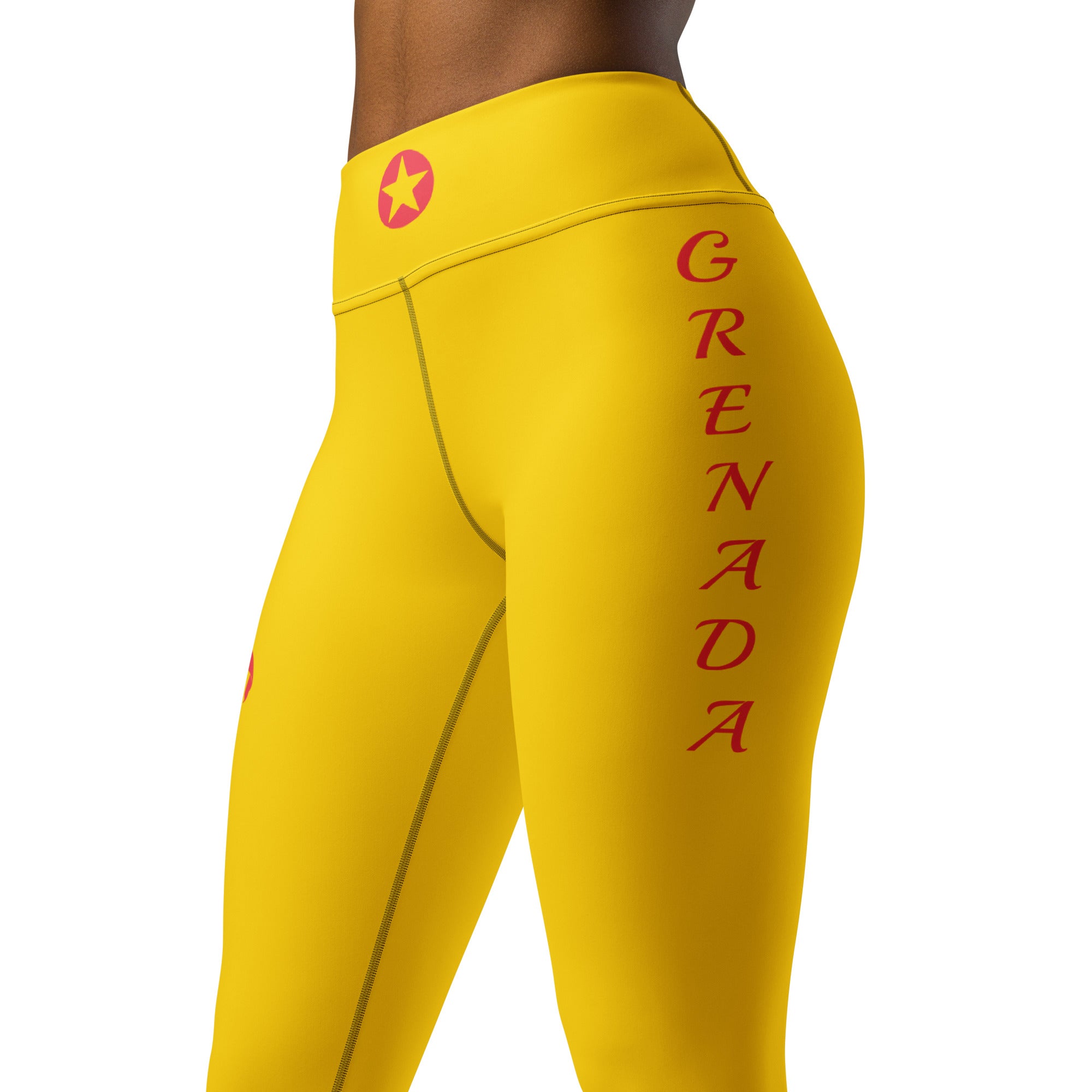 Grenada Yoga Leggings (Yellow)-Fete Massive