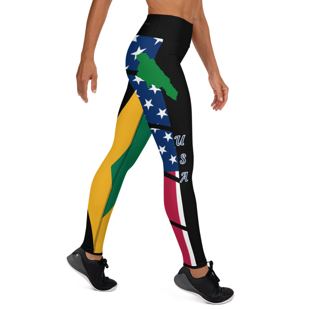 Jamaica USA Yoga Leggings-Fete Massive