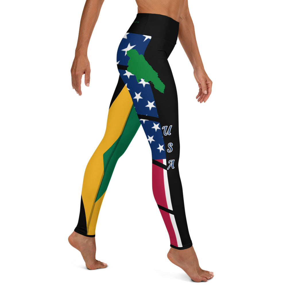 Jamaica USA Yoga Leggings-Fete Massive