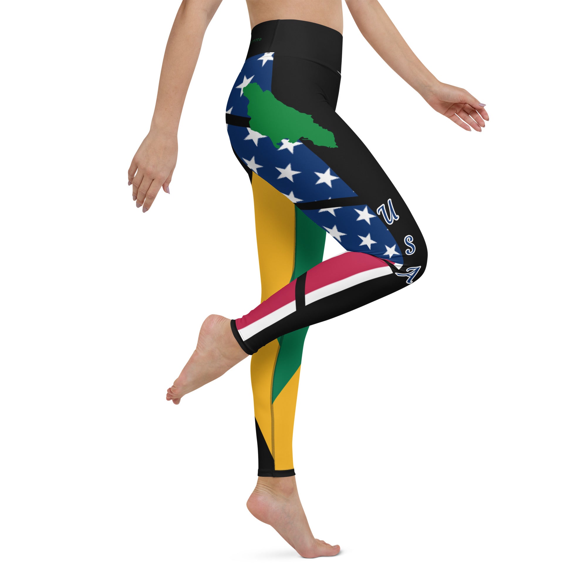 Jamaica USA Yoga Leggings-Fete Massive