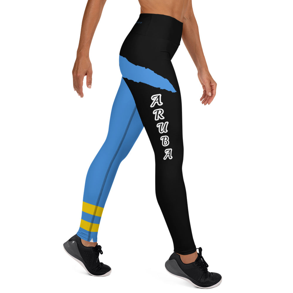 Aruba Flag Yoga Leggings-Fete Massive