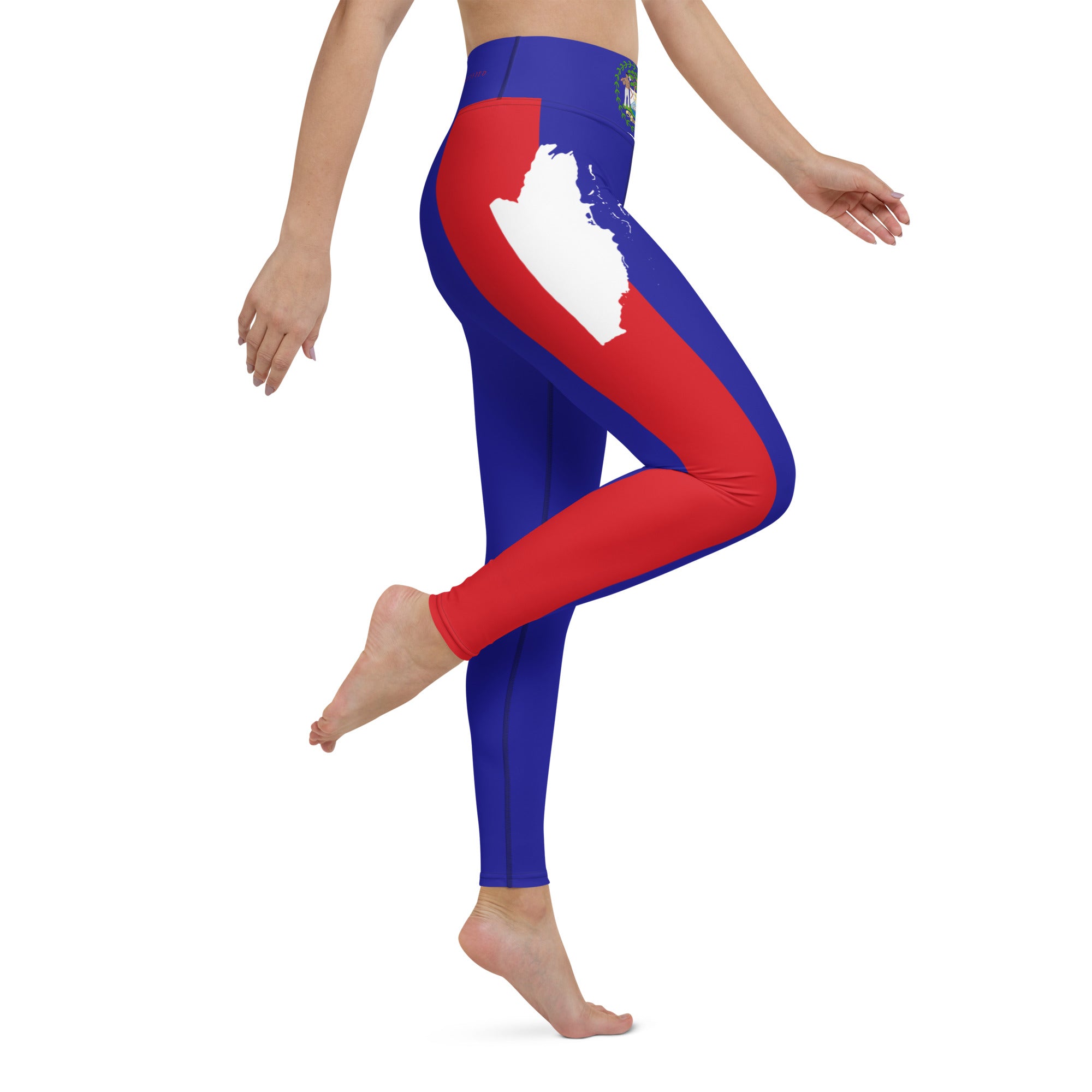 Belize Flag Yoga Leggings-Fete Massive