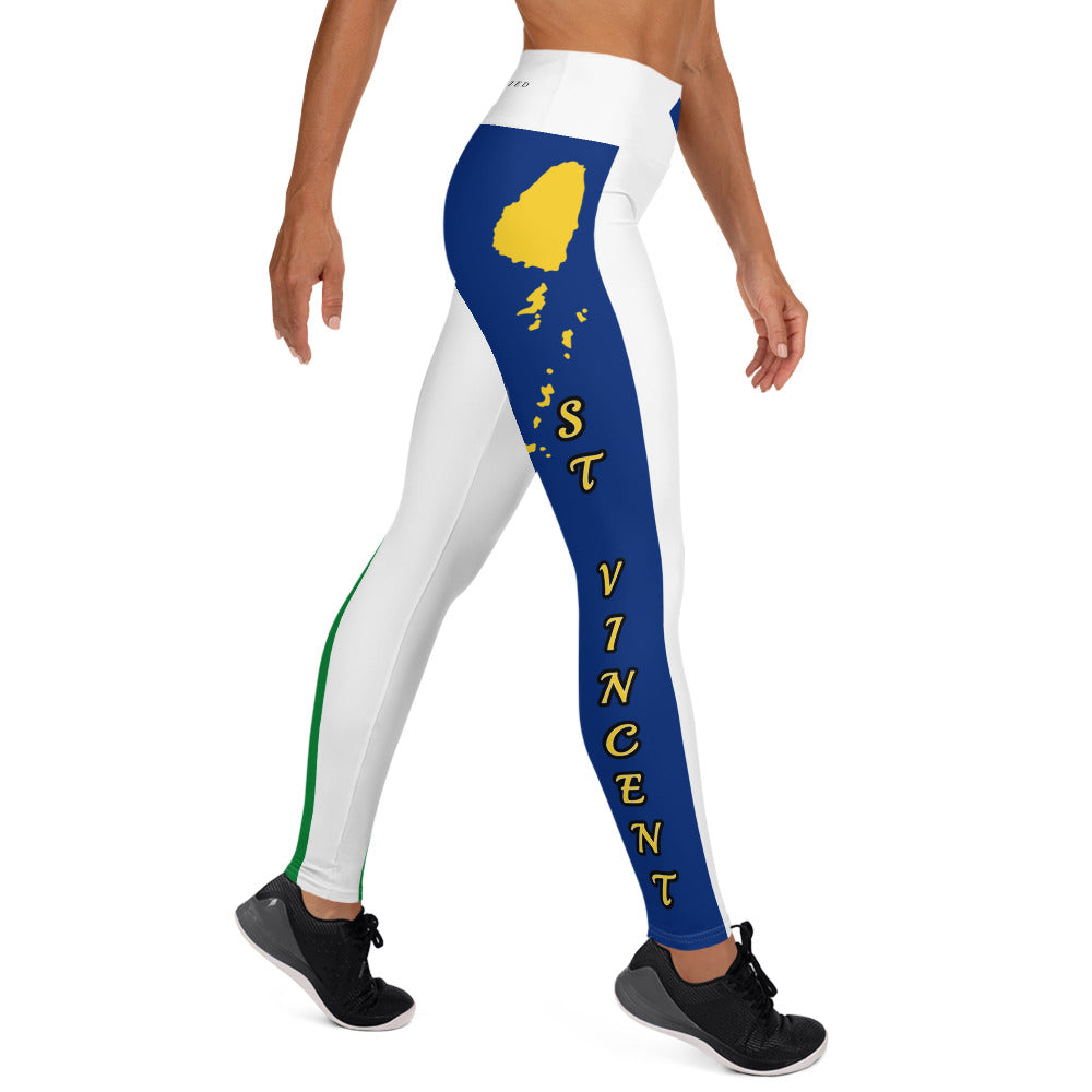 Saint Vincent Flag White Out Edition Yoga Leggings-Fete Massive