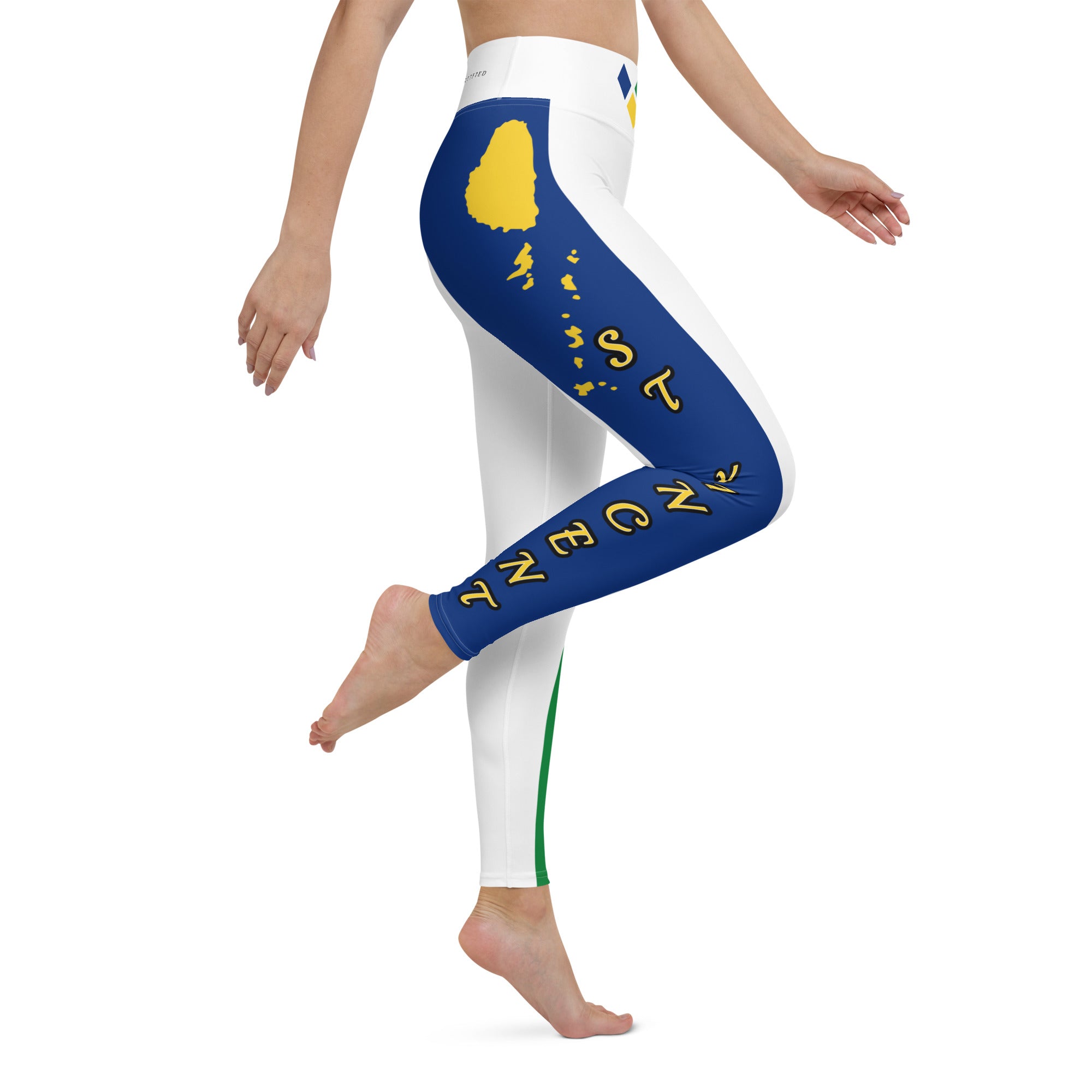 Saint Vincent Flag White Out Edition Yoga Leggings-Fete Massive