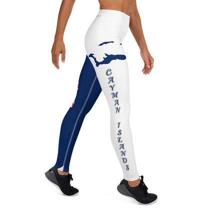 Caymen Islands Flag Yoga Leggings White