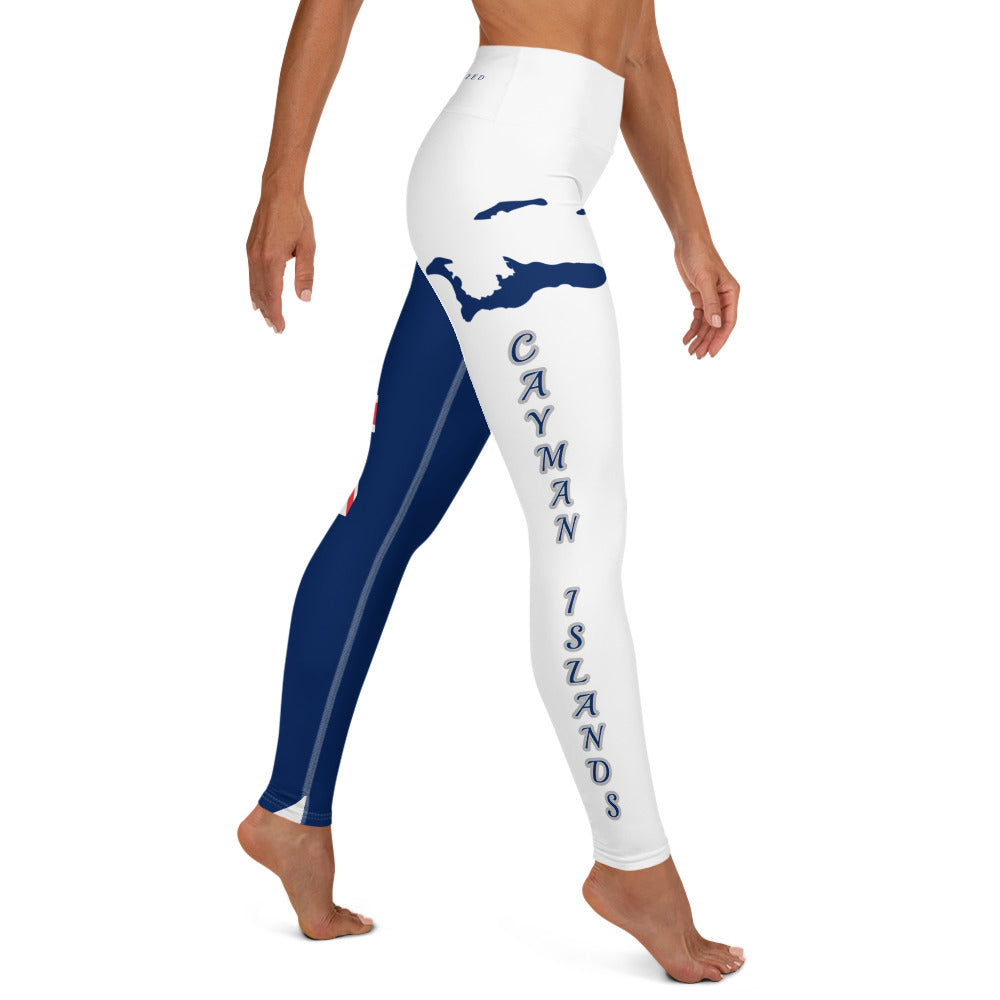 Caymen Islands Flag Yoga Leggings White