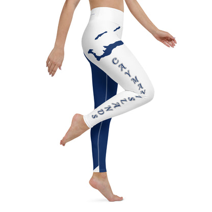 Caymen Islands Flag Yoga Leggings White