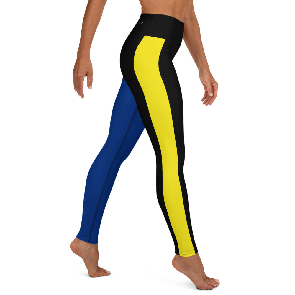 Curacao Flag Yoga Leggings Black-Fete Massive