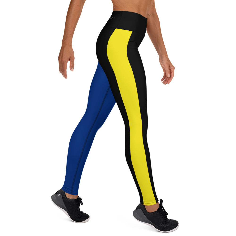 Curacao Flag Yoga Leggings Black-Fete Massive