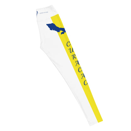 Curacao Flag Yoga Leggings (White)