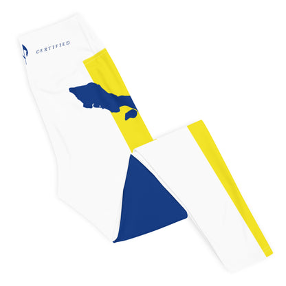 Curacao Flag Yoga Leggings (White)