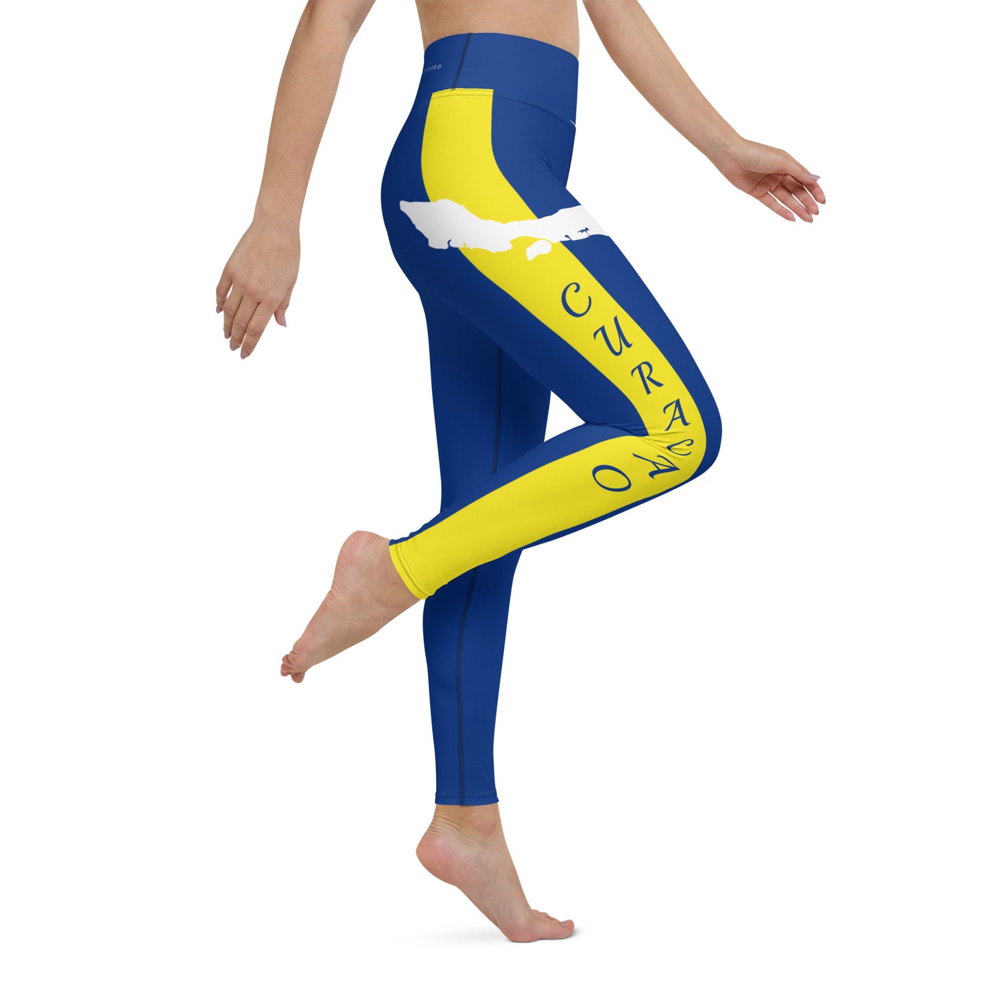 Curacao Flag Yoga Leggings (Blue)