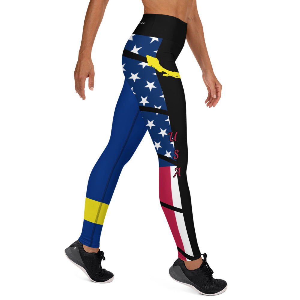 Curacao USA Yoga Leggings-Fete Massive