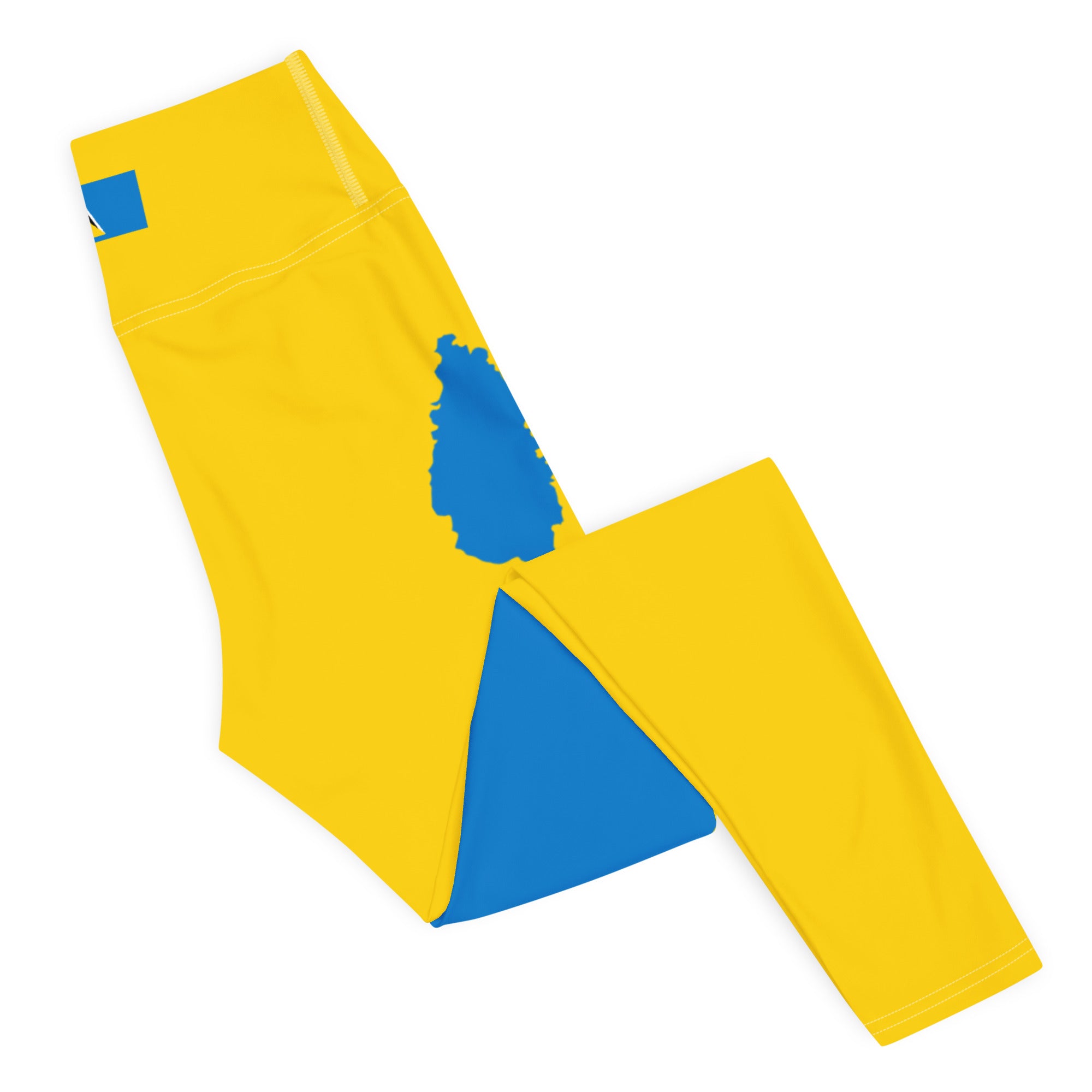 St. Lucia Yoga Leggings (Yellow & Blue)-Fete Massive