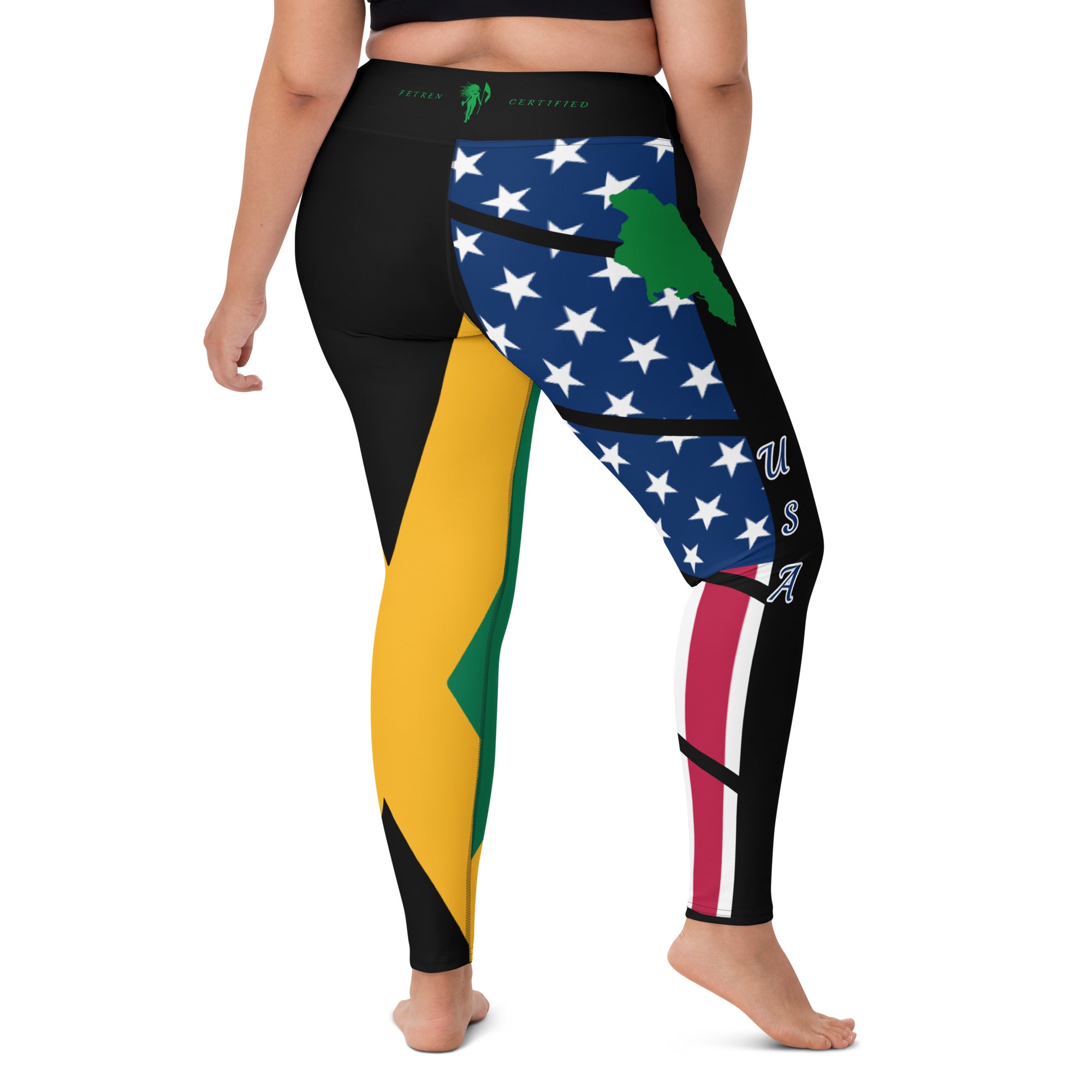 Jamaica USA Yoga Leggings-Fete Massive