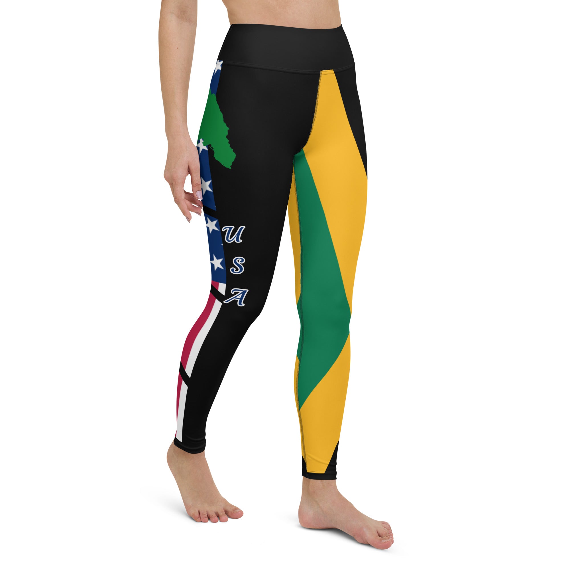 Jamaica USA Yoga Leggings-Fete Massive