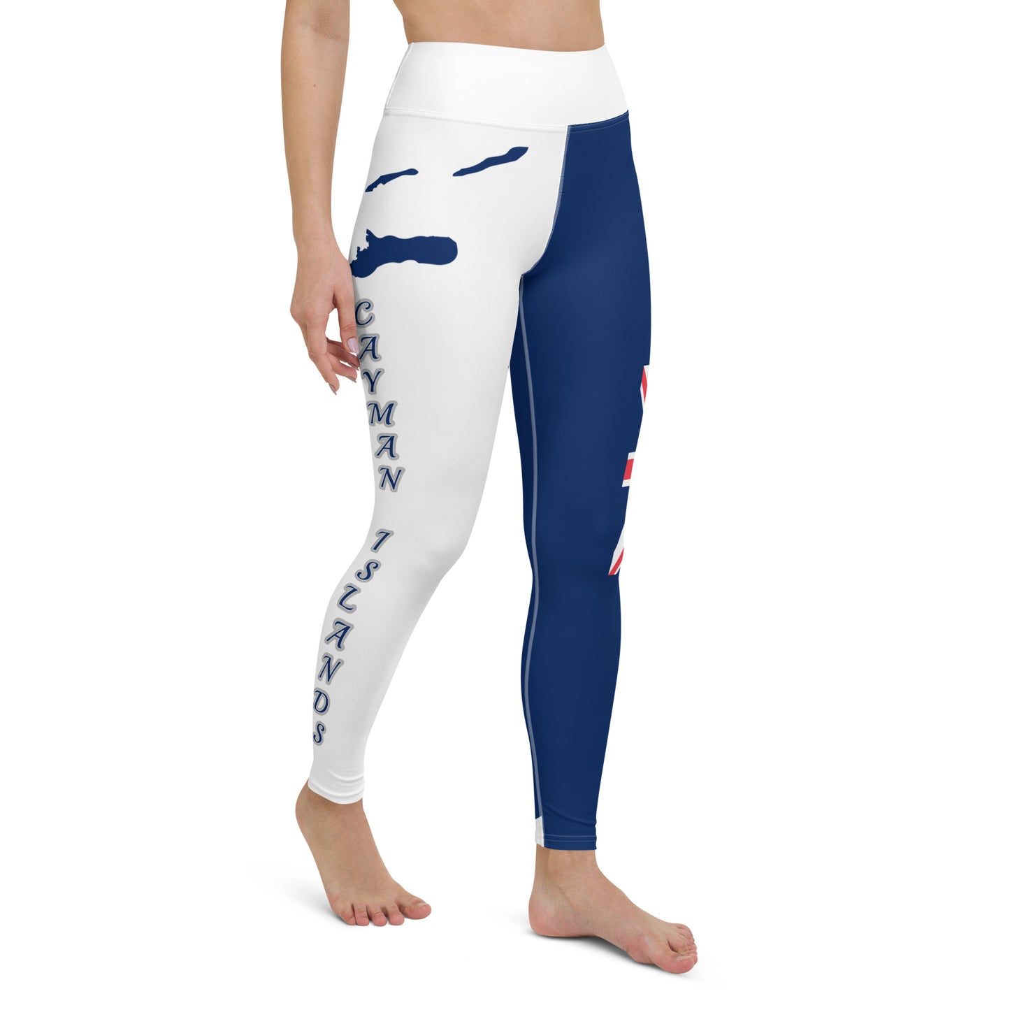 Caymen Islands Flag Yoga Leggings White