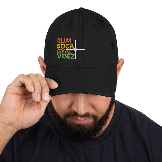 Rum, Soca, Gyal, Vybz Distressed Dad Hat