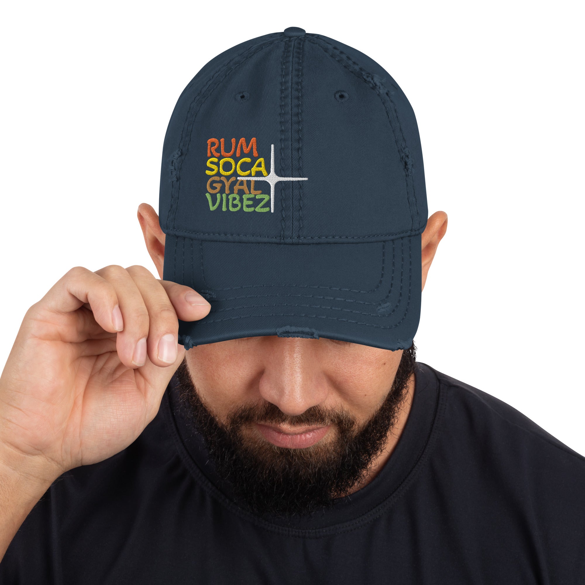 Rum, Soca, Gyal, Vybz Distressed Dad Hat-Fete Massive