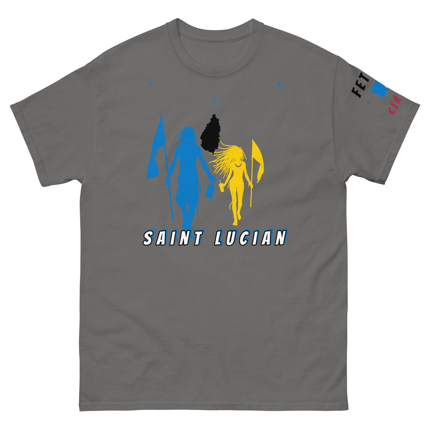 Saint Lucia Flag Mon/Gyal Tee