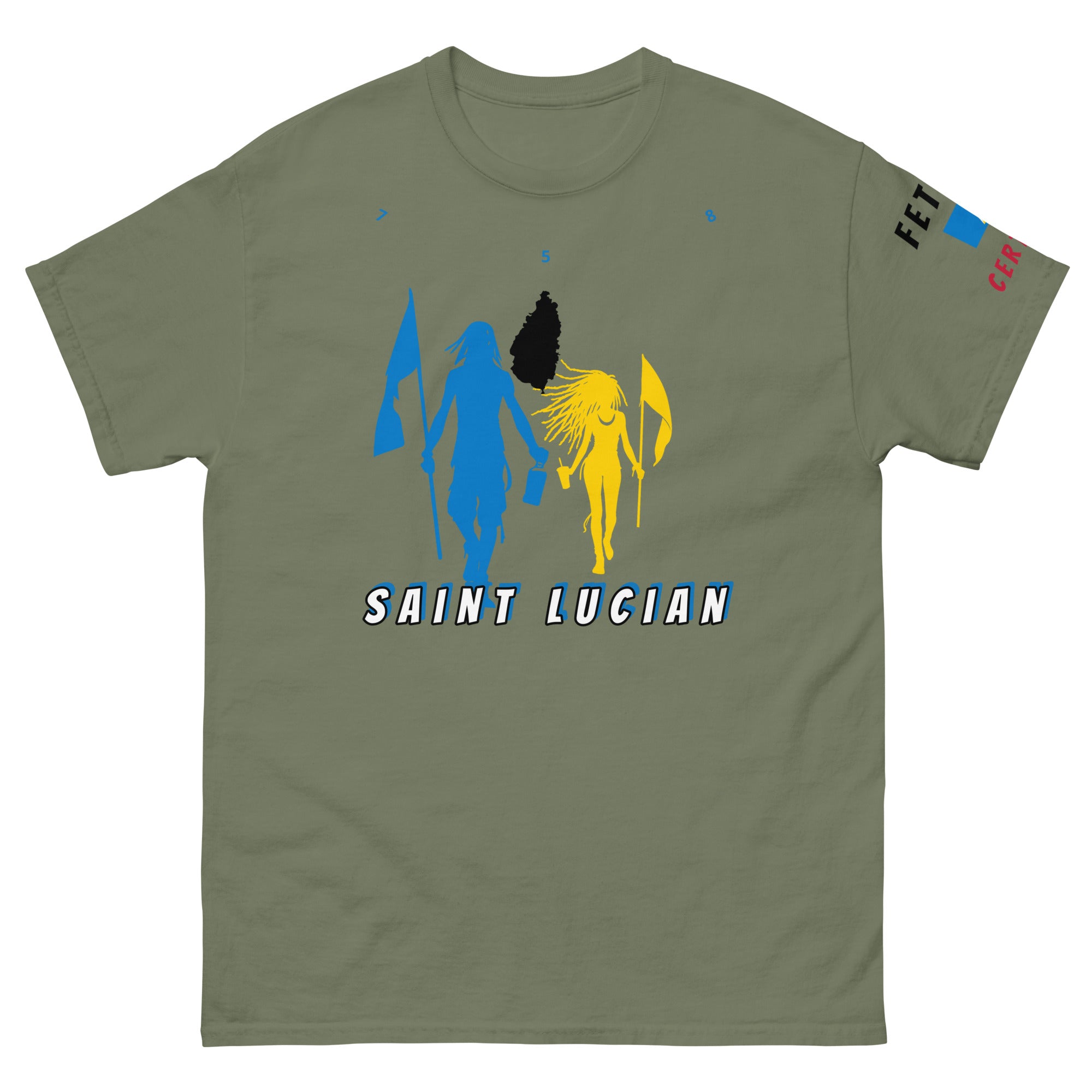 Saint Lucia Flag Mon/Gyal Tee-Fete Massive