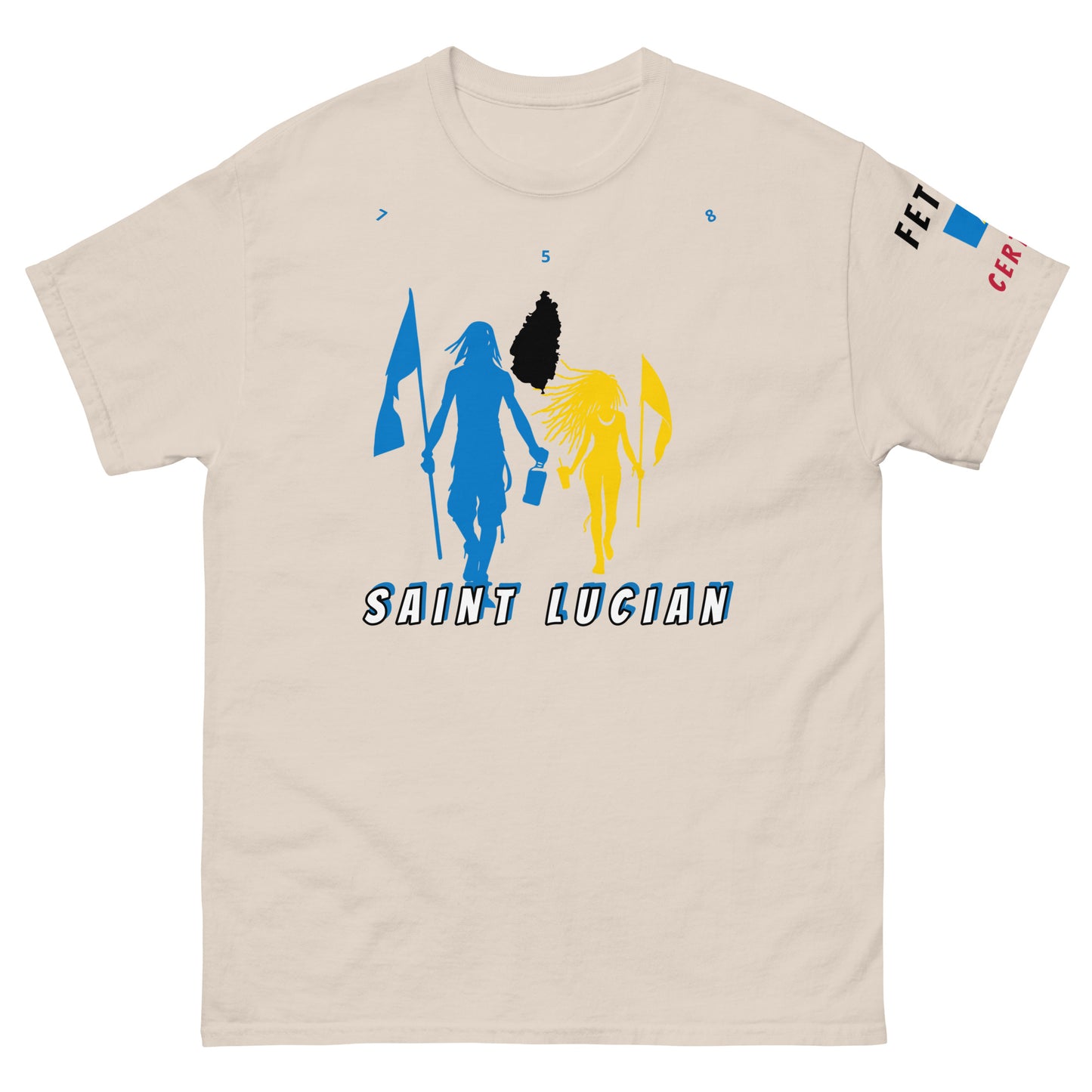 Saint Lucia Flag Mon/Gyal Tee