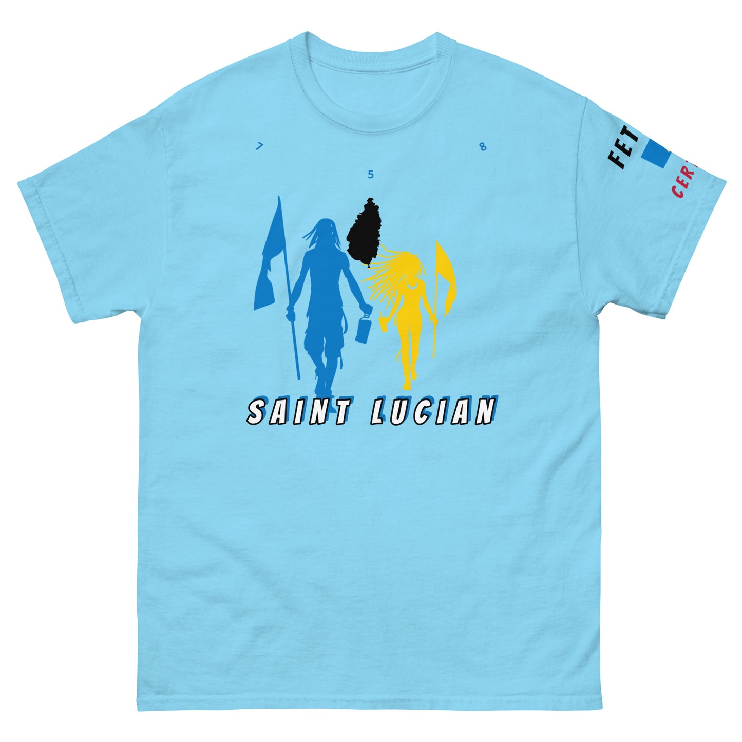 Saint Lucia Flag Mon/Gyal Tee