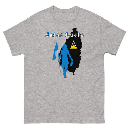 Saint Lucia Island Tee with Flag Mon