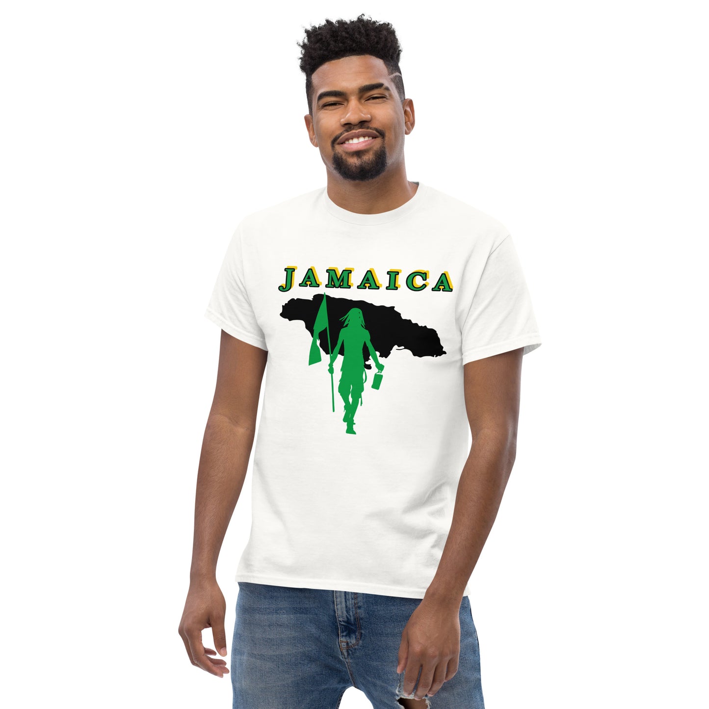 Jamaica Island Tee with Flag Mon