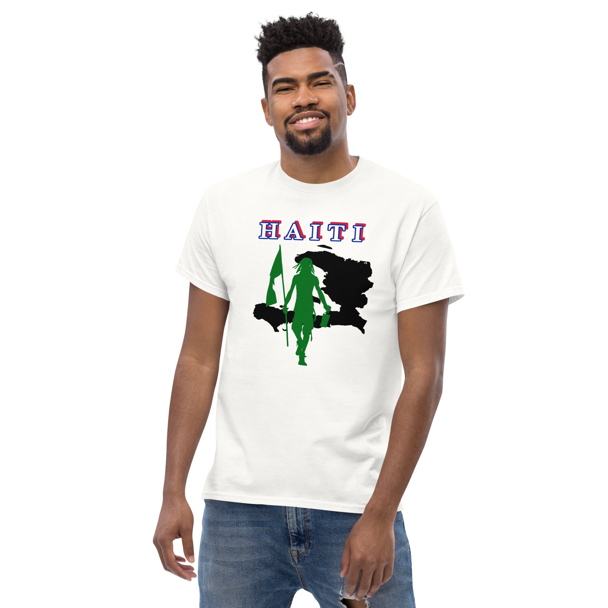 Haiti Island Tee with Flag Mon-Fete Massive