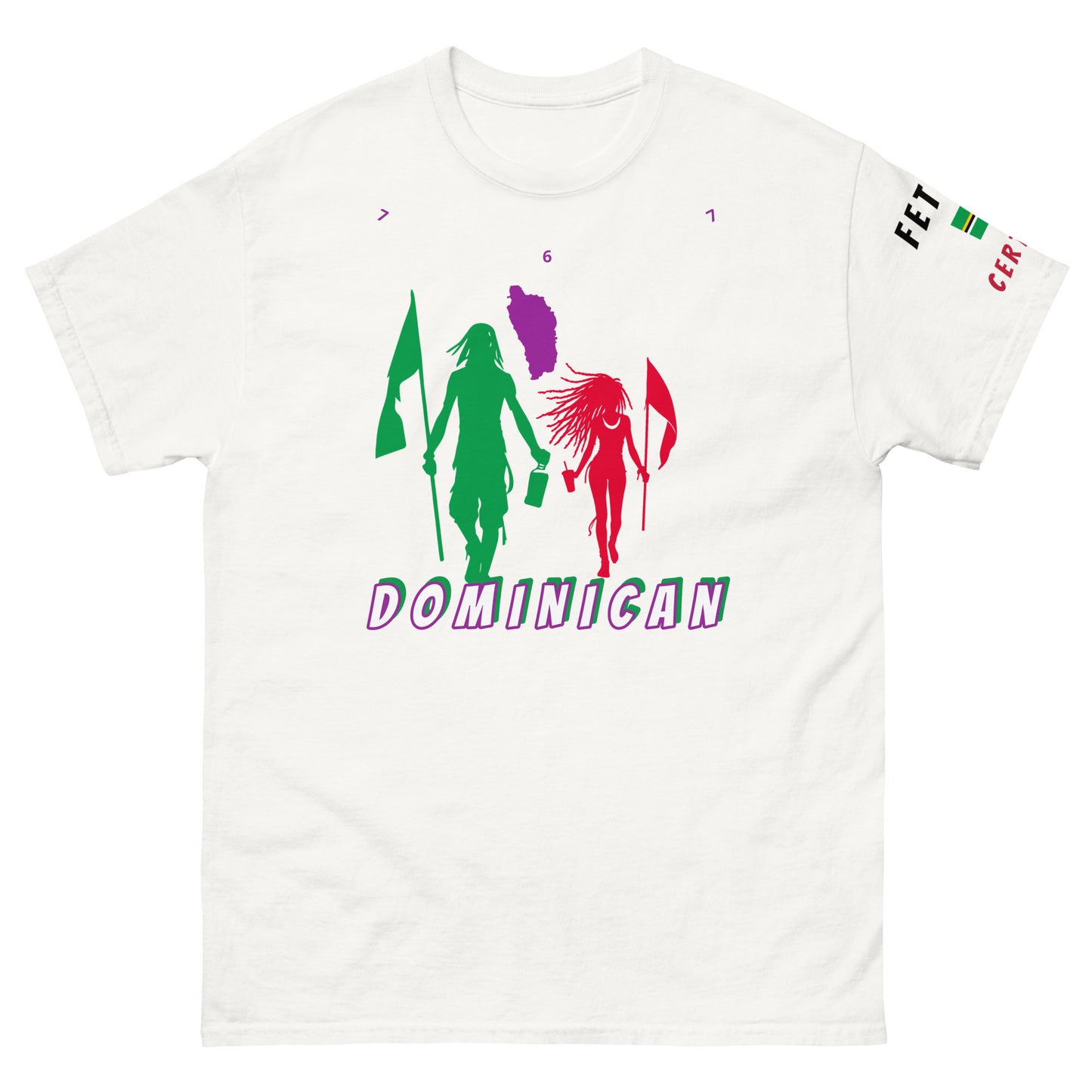 Dominica Flag Mon/Gyal Tee