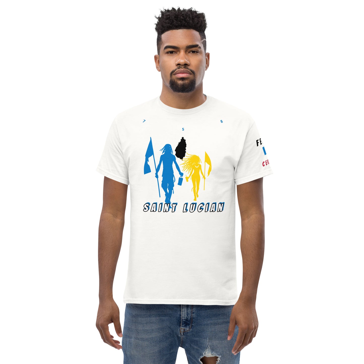 Saint Lucia Flag Mon/Gyal Tee