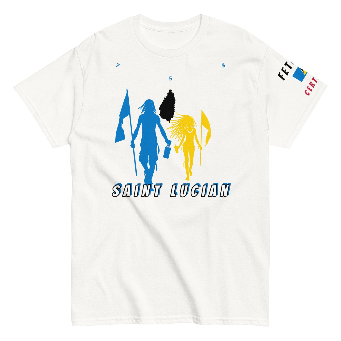 Saint Lucia Flag Mon/Gyal Tee