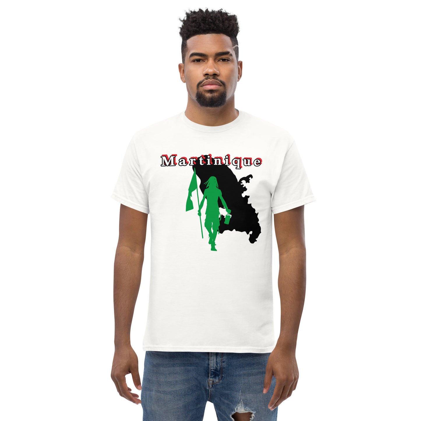 Martinique Island Tee with Flag Mon