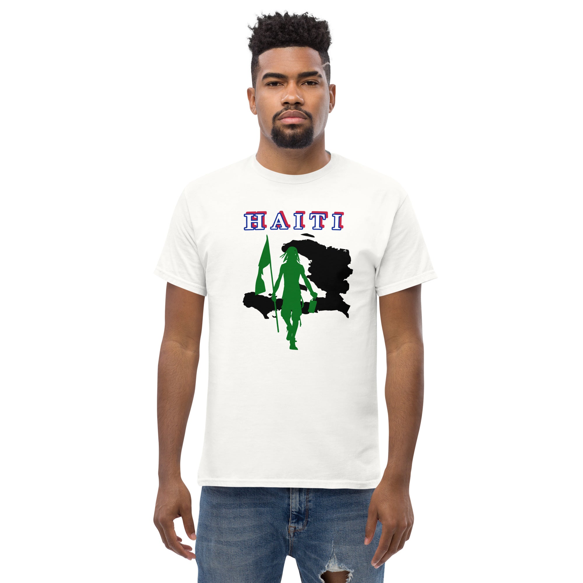 Haiti Island Tee with Flag Mon-Fete Massive