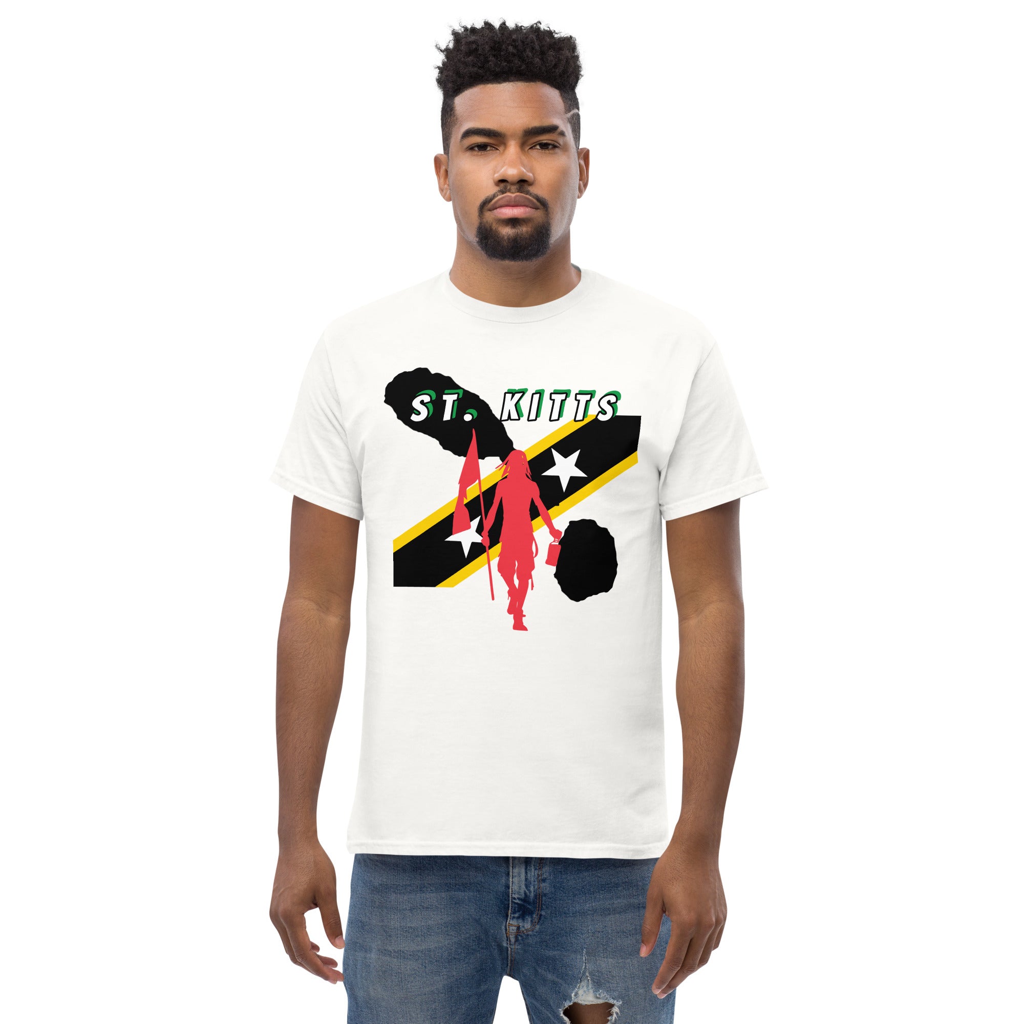 St. Kitts Island Tee with Flag Mon-Fete Massive