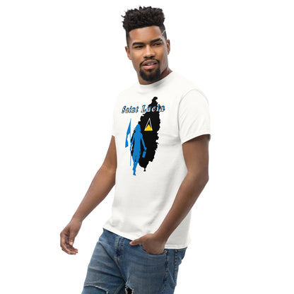 Saint Lucia Island Tee with Flag Mon