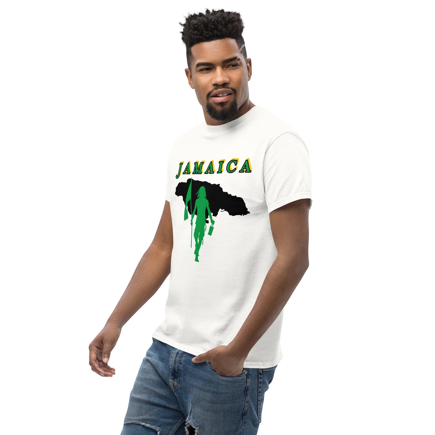 Jamaica Island Tee with Flag Mon