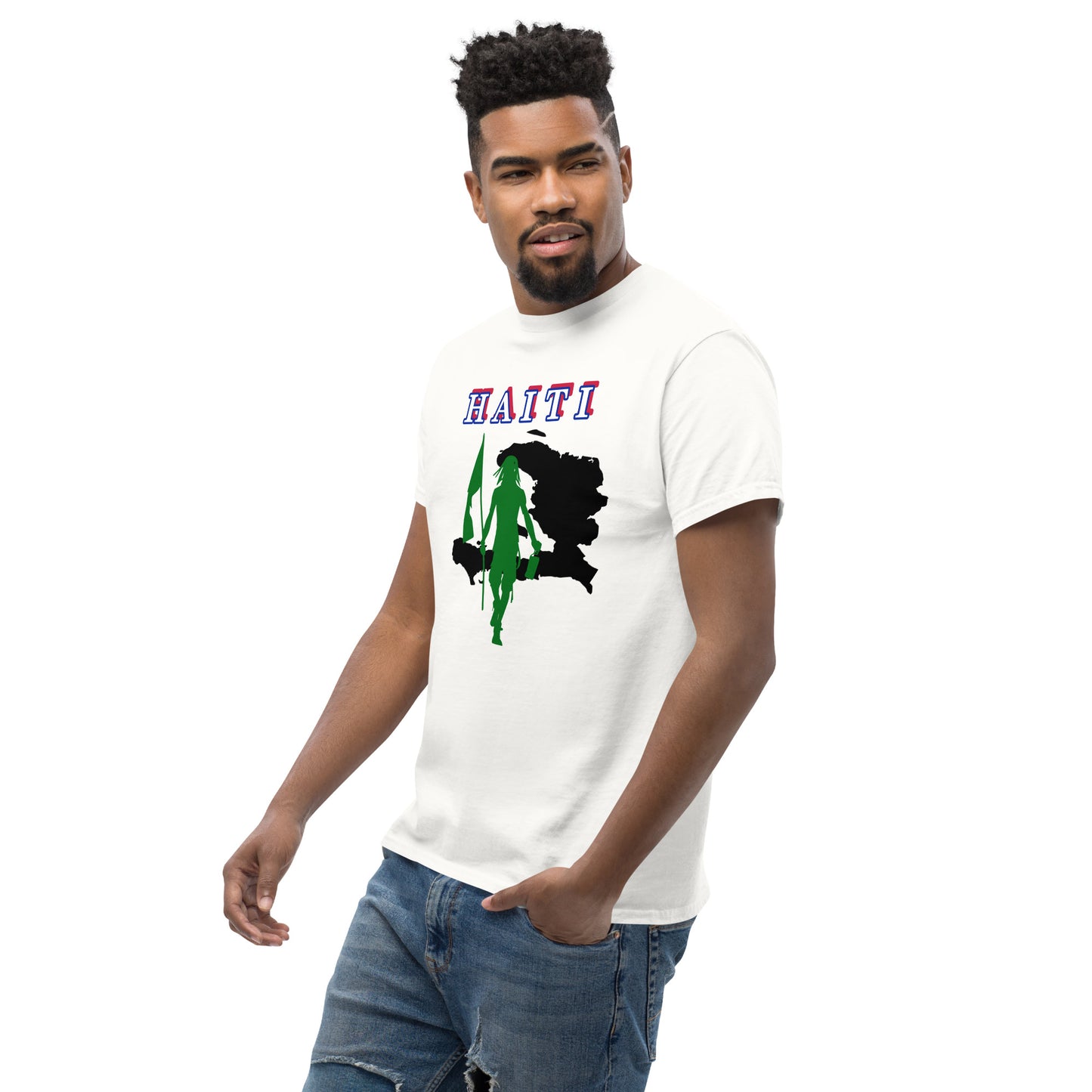 Haiti Island Tee with Flag Mon