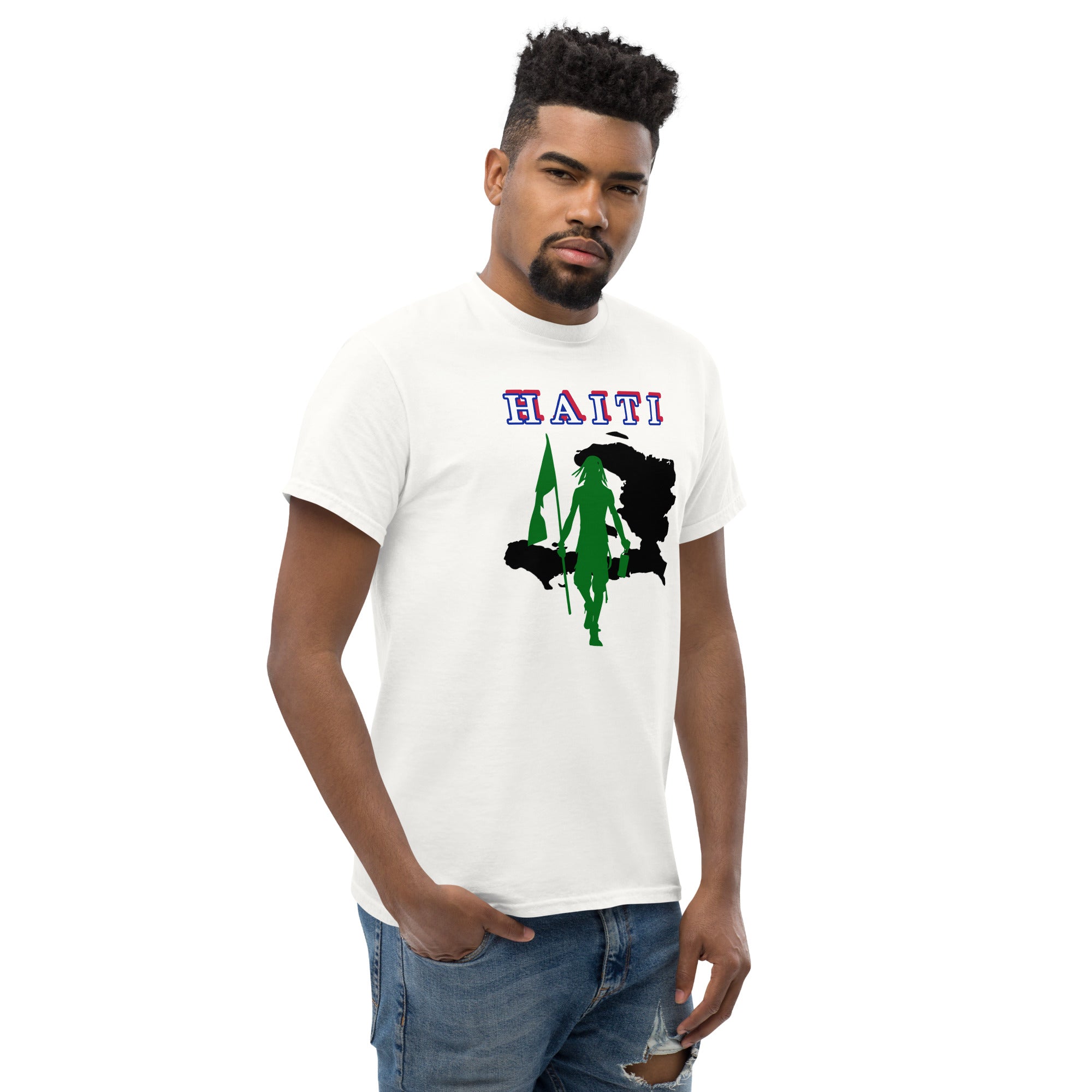 Haiti Island Tee with Flag Mon-Fete Massive