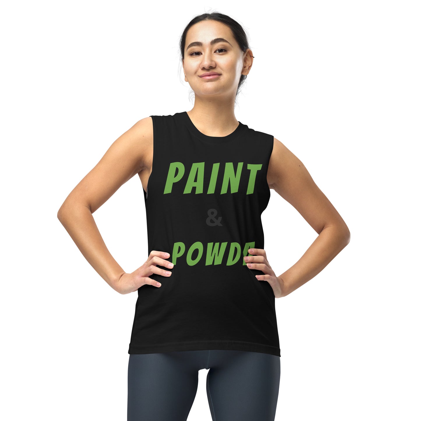 Paint and Powda (Lime green) Muscle Shirt