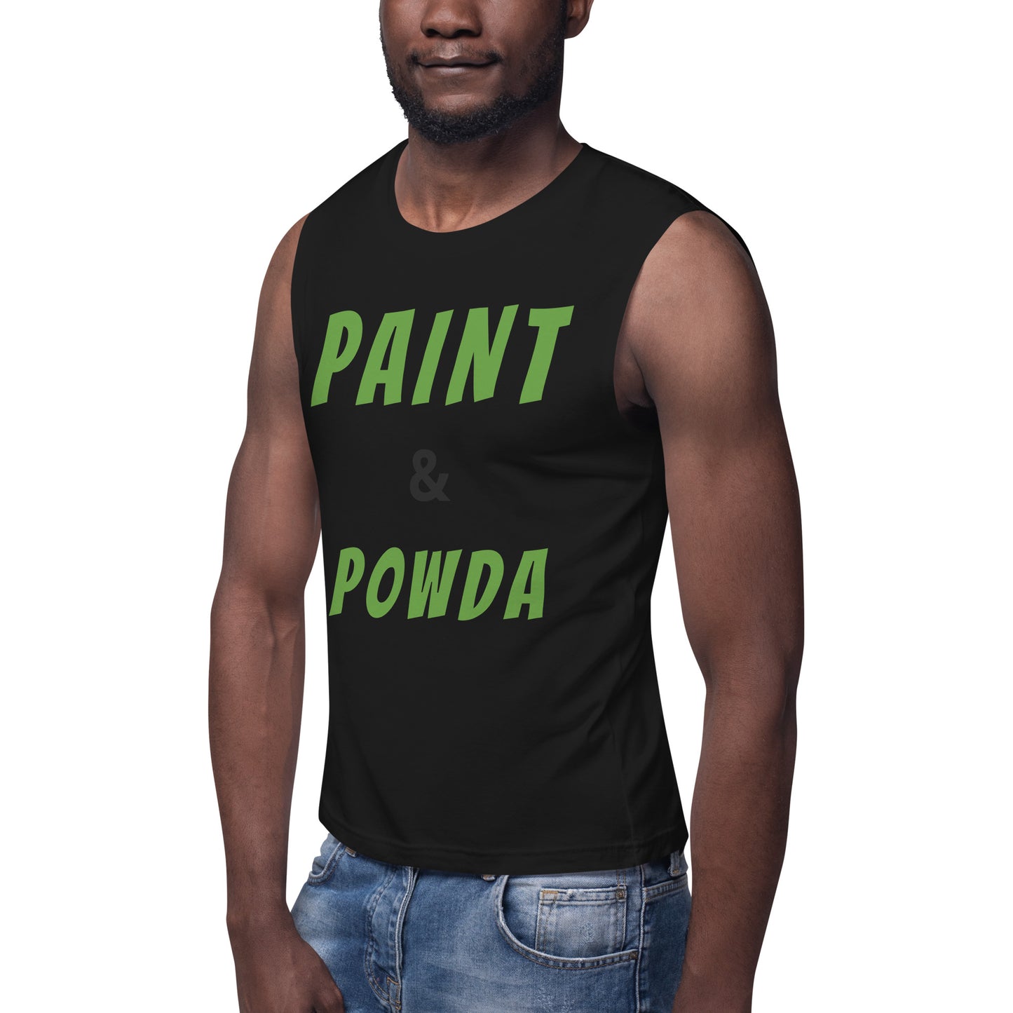 Paint and Powda (Lime green) Muscle Shirt