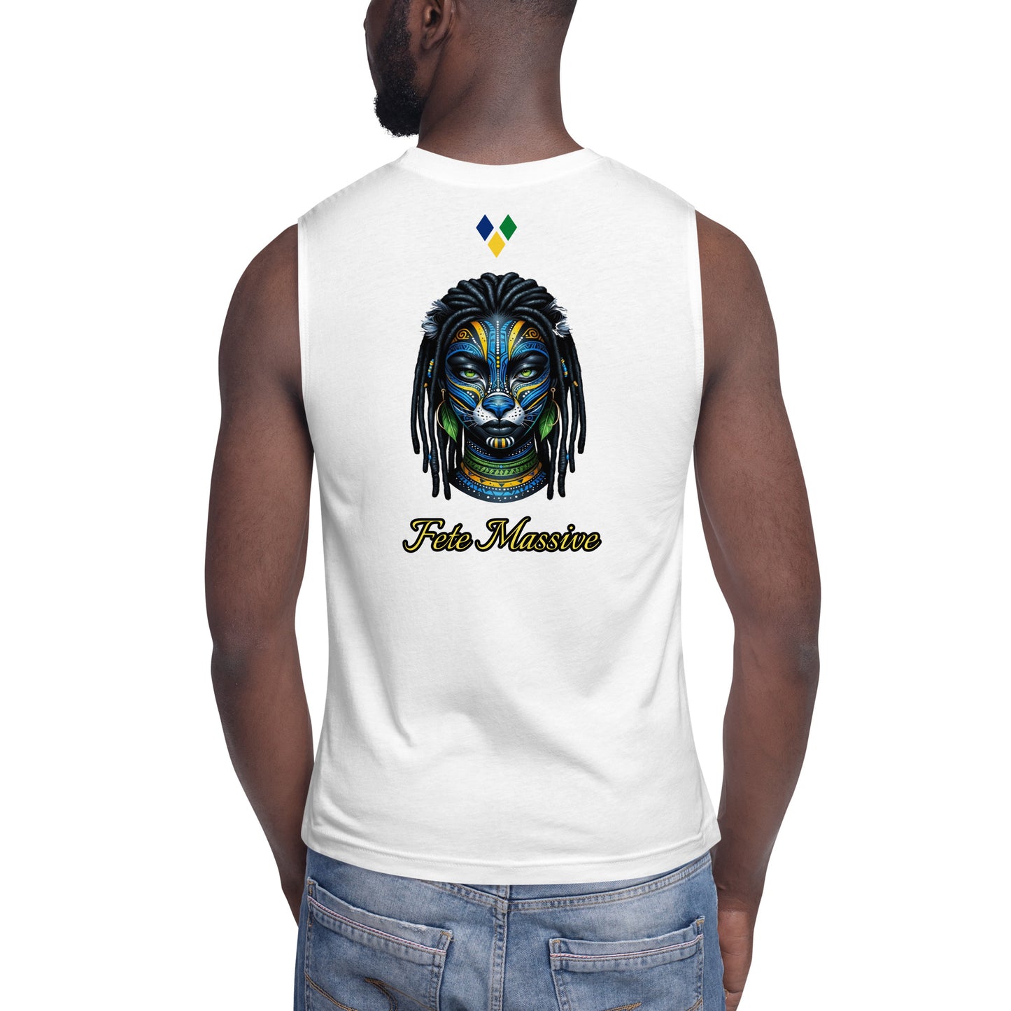 Lioness Blue Yellow & Green Muscle Shirt